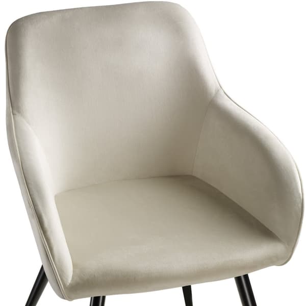 Stol Marilyn velour - creme/sort,Sæt med 2 stk.