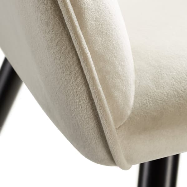 Stol Marilyn velour - creme/sort,Sæt med 2 stk.