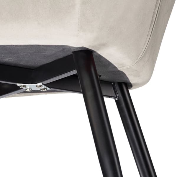 Stol Marilyn velour - creme/sort,Sæt med 2 stk.