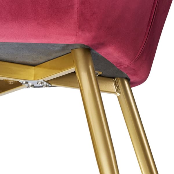 Stol Marilyn velour, guld - bordeaux/guld,Sæt med 8 stk.