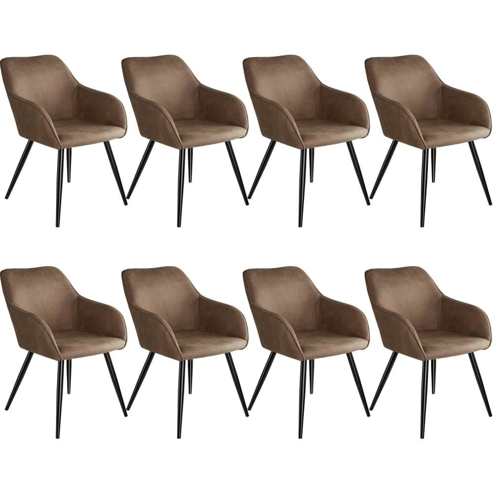 8x Stol Marilyn stof - brun/sort