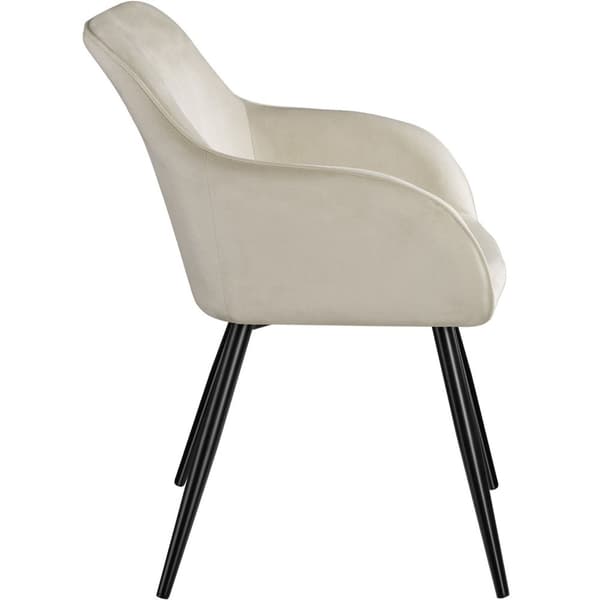 Stol Marilyn velour - creme/sort,Sæt med 4 stk.
