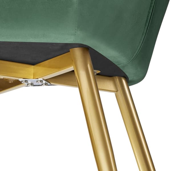 Stol Marilyn velour, guld - mørkegrøn/guld,Sæt med 4 stk.