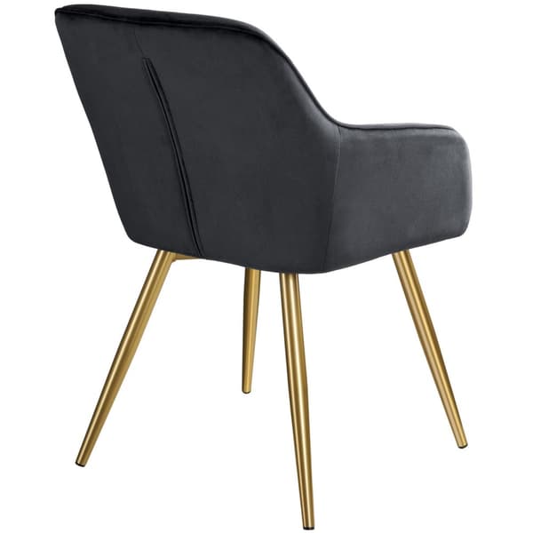 Stol Marilyn velour, guld - sort/guld,Sæt med 8 stk.