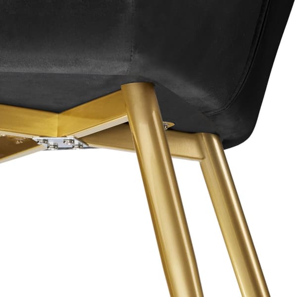 Stol Marilyn velour, guld - sort/guld,Sæt med 8 stk.