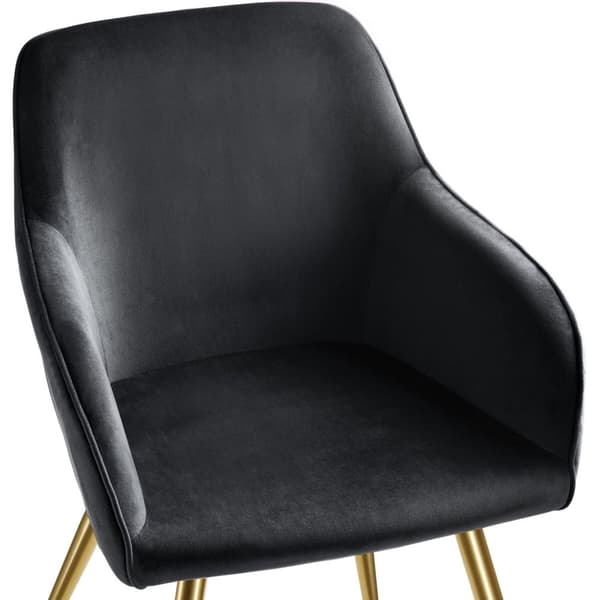Stol Marilyn velour, guld - sort/guld,Sæt med 6 stk.