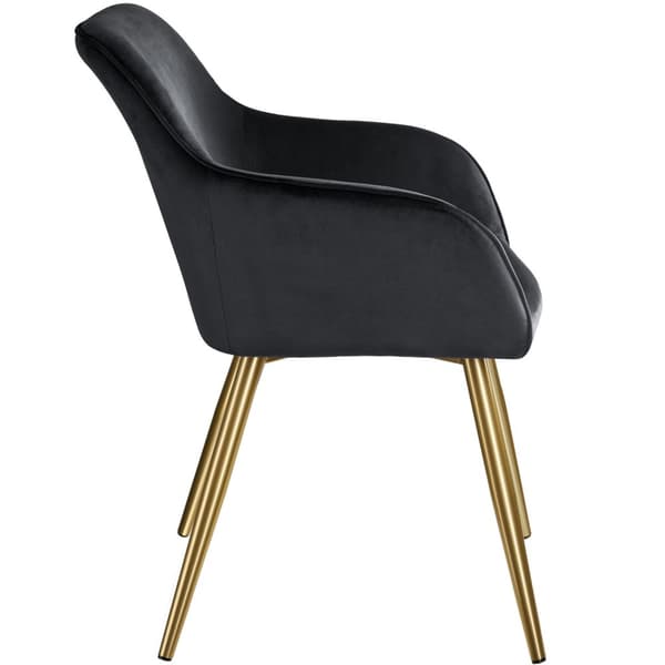 Stol Marilyn velour, guld - sort/guld,Sæt med 2 stk.