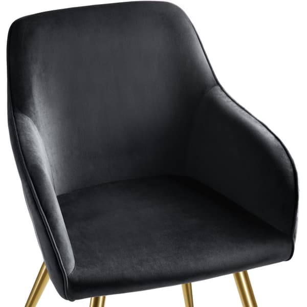 Stol Marilyn velour, guld - sort/guld,Sæt med 2 stk.