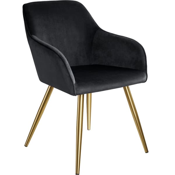 Stol Marilyn velour, guld - sort/guld,Sæt med 2 stk.