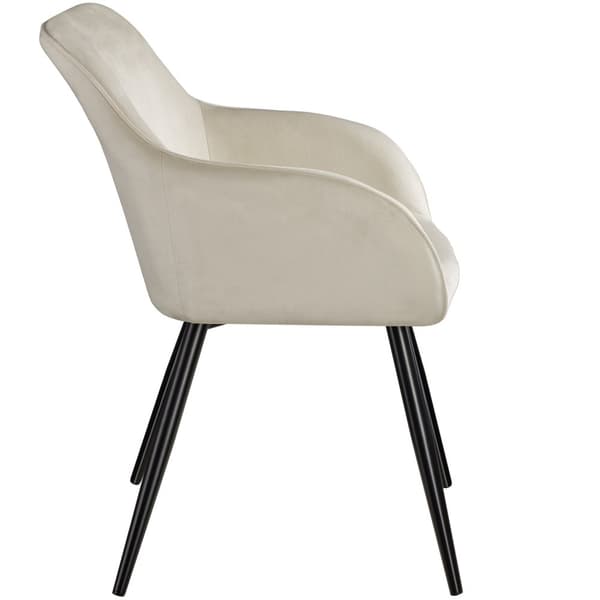 Stol Marilyn velour - creme/sort,Sæt med 8 stk.