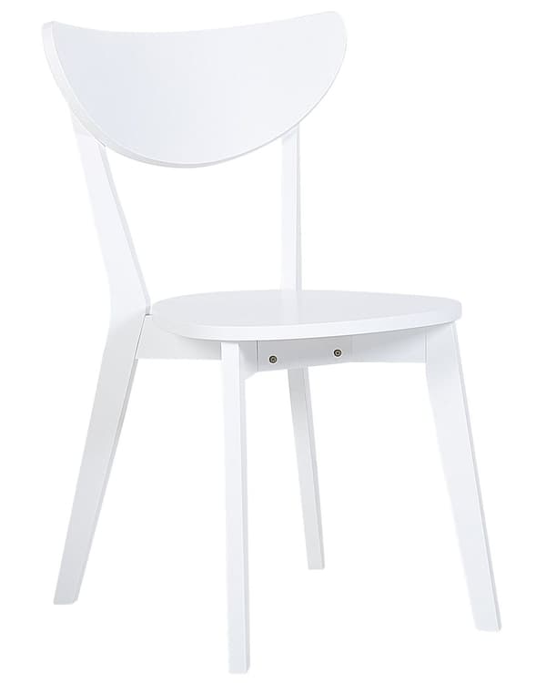 Spisebordsstole Hvid Træ MDF 2 Stk Sæt Træstole Klassisk Spisestole med Buet Ryglæn Skandinavisk Design Skalstole til Spisestuen Inspiration
