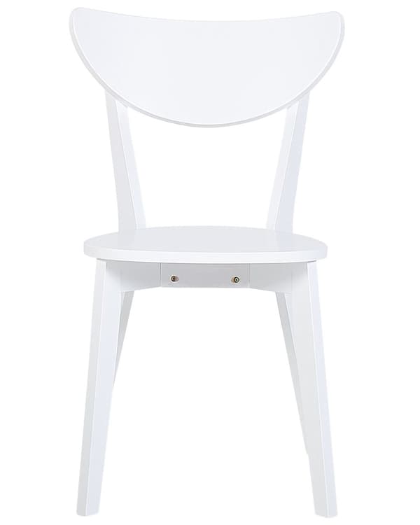 Spisebordsstole Hvid Træ MDF 2 Stk Sæt Træstole Klassisk Spisestole med Buet Ryglæn Skandinavisk Design Skalstole til Spisestuen Inspiration