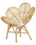Miniatyrbillede 6 af 10: Beige Påfuglelænestol Rattan Havesædehynde i Bomuld Boho Stil