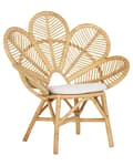 Miniatyrbillede 1 af 10: Beige Påfuglelænestol Rattan Havesædehynde i Bomuld Boho Stil