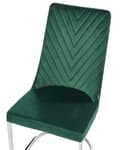Miniatyrbillede 7 af 9: Et sæt med 2 Spisestuestole i Mørkegrøn Velour med Kromben til en Moderne Spisestue i Glamourøs Stil