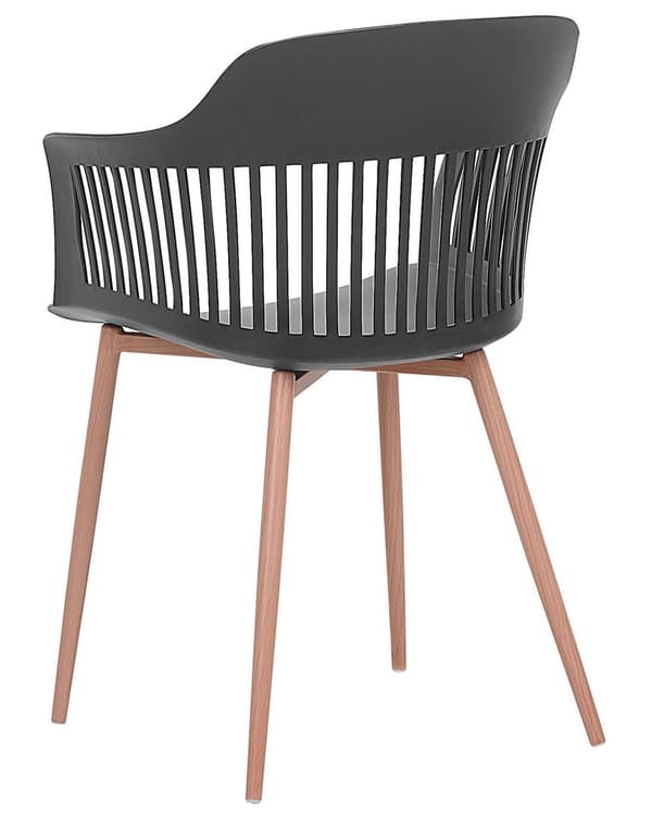Sæt med 2 Spisestuestole Sort Plastik Metal Gennembrudte Ben Ryglæn Moderne Stil