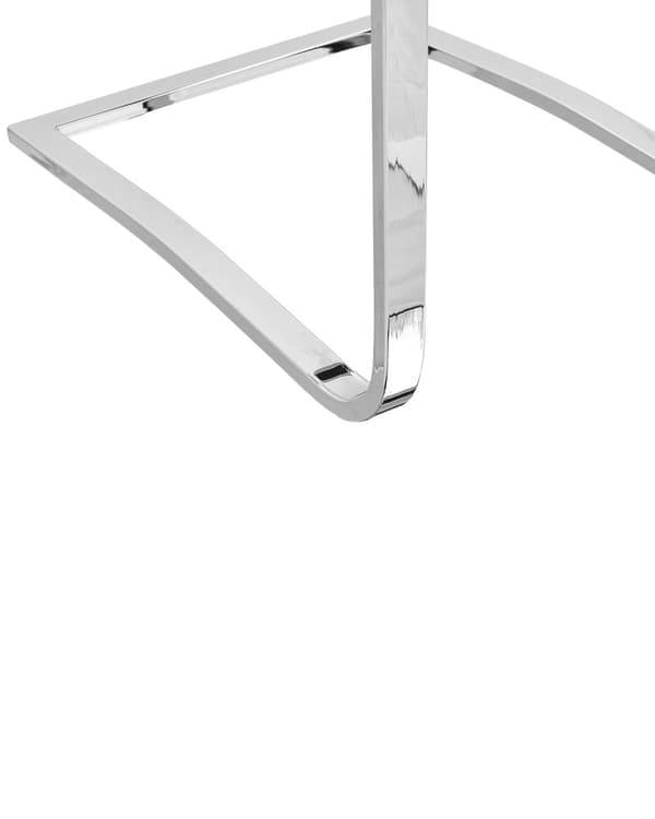 Spisebordsstole Grå Læder Sølv Metal Sæt 2 stk Polstret Frisvinger Stole til Spisestue Køkken Quiltet Ryglæn uden Armlæn Moderne Design