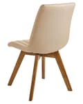 Pikkukuva 7 / 10: Ruokapöydän tuoli beige kankainen puiset jalat 2 kpl setti klassinen tyyli
