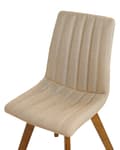 Pikkukuva 8 / 10: Ruokapöydän tuoli beige kankainen puiset jalat 2 kpl setti klassinen tyyli