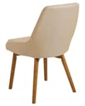 Miniatyrbild 7 av 10: Uppsättning av 2 Matstolar Beige Polyester Mörka Ben av Trä Tjockt Vadderat Säte