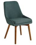 Miniatyrbild 6 av 10: Uppsättning av 2 Matstolar Mörkgrön Polyester Mörka Ben av Trä Tjockt Vadderat Säte