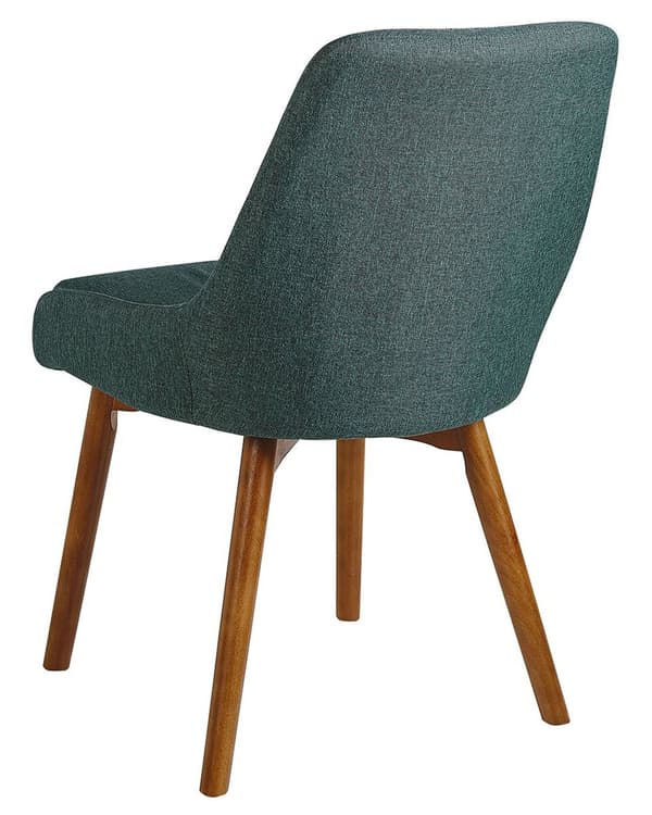 Uppsättning av 2 Matstolar Mörkgrön Polyester Mörka Ben av Trä Tjockt Vadderat Säte