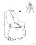 Miniatyrbillede 3 af 10: Spisebordsstole Taupe Polyester Mørke Træben Sæt 43 x 58 x 82 cm Dekorative Polstrede Spisestole uden Armlæn Design Høj Ryg Køkkenstole