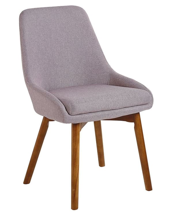 Spisebordsstole Taupe Polyester Mørke Træben Sæt 43 x 58 x 82 cm Dekorative Polstrede Spisestole uden Armlæn Design Høj Ryg Køkkenstole