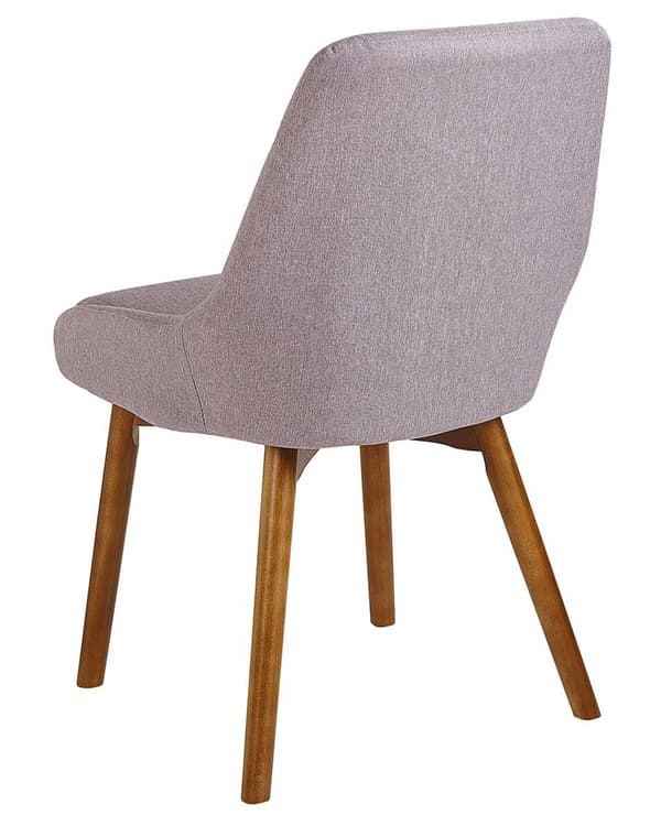 Spisebordsstole Taupe Polyester Mørke Træben Sæt 43 x 58 x 82 cm Dekorative Polstrede Spisestole uden Armlæn Design Høj Ryg Køkkenstole