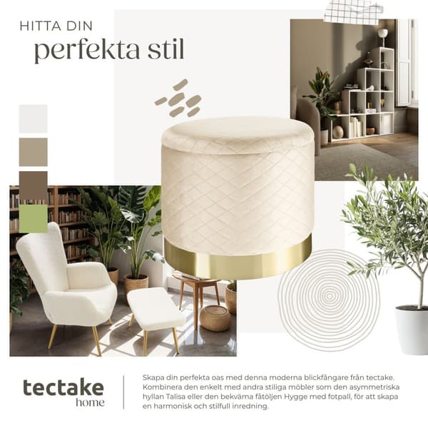 Sittpuff med förvaringsutrymme Coco - creme