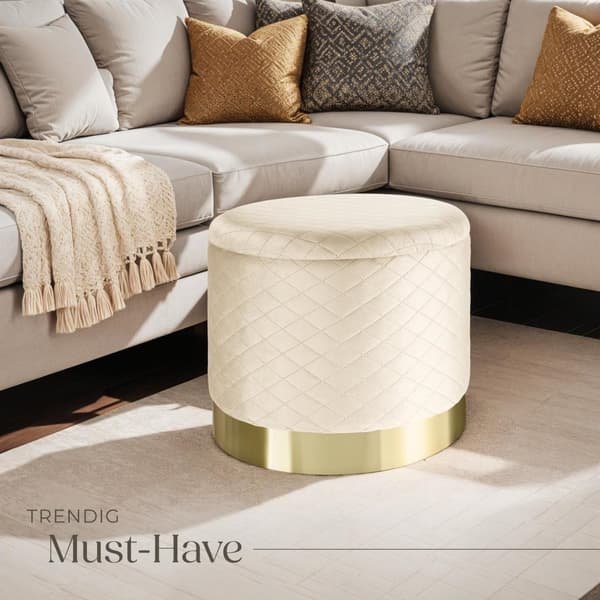 Sittpuff med förvaringsutrymme Coco - creme