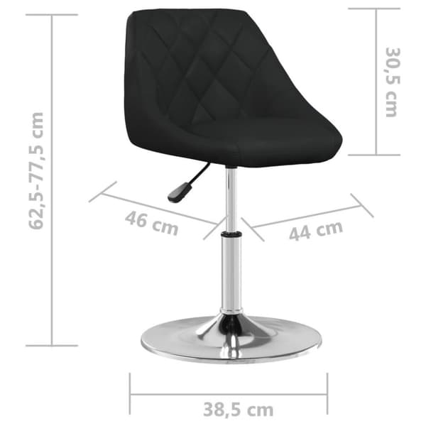 vidaXL Matstolar 2 st svart konstläder