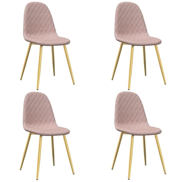 vidaXL spisebordsstole 4 stk. fløjl pink