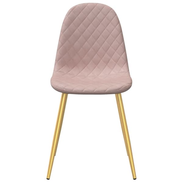 vidaXL Matstolar 2 st rosa sammet