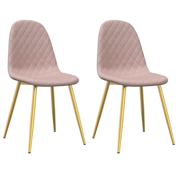 vidaXL Matstolar 2 st rosa sammet