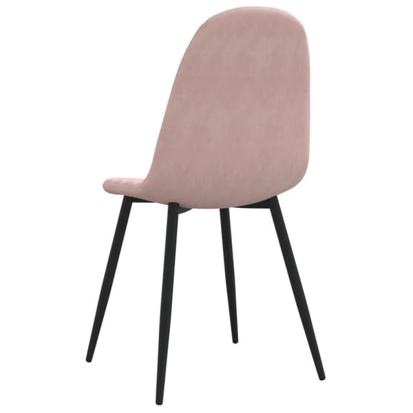 vidaXL Matstolar 4 st rosa sammet