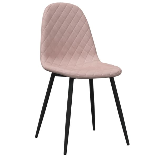 vidaXL Matstolar 4 st rosa sammet