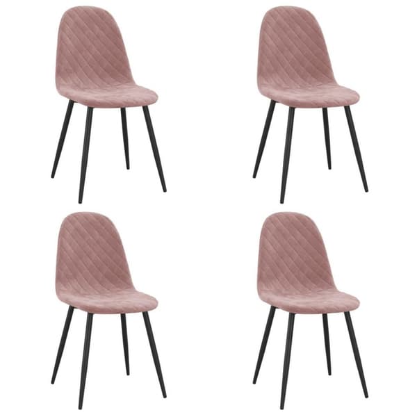 vidaXL Matstolar 4 st rosa sammet