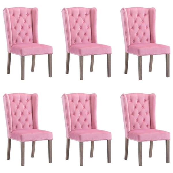 Medina Food Seats 6 Pink Velvet