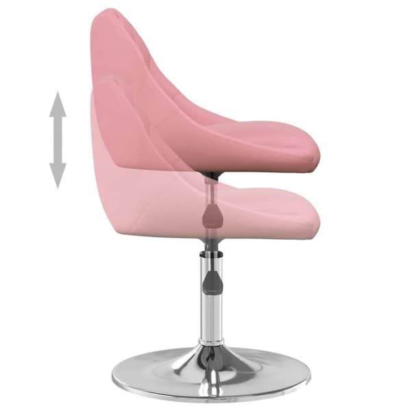 vidaXL Snurrbara matstolar 6 st rosa sammet