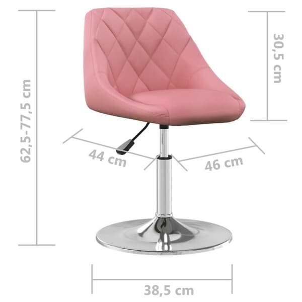 vidaXL Snurrbara matstolar 6 st rosa sammet