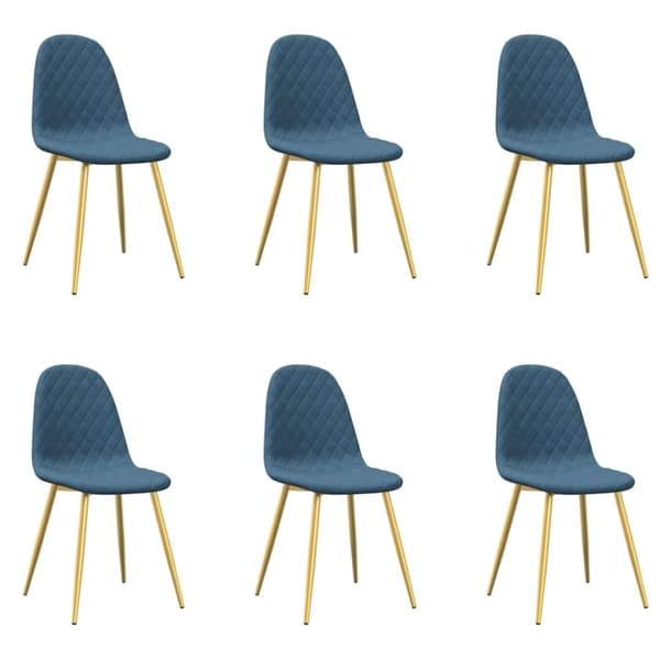 vidaXL spisebordsstole 6 stk. velour blå