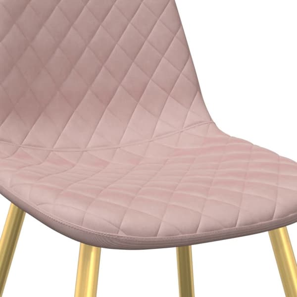 vidaXL Matstolar 6 st rosa sammet