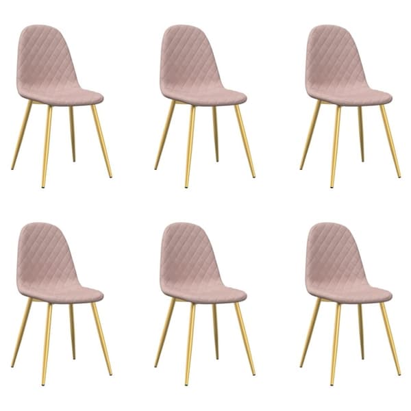 vidaXL Matstolar 6 st rosa sammet