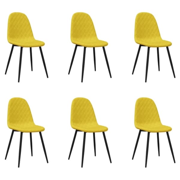 vidaXL spisebordsstole 6 stk. velour sennepsgul