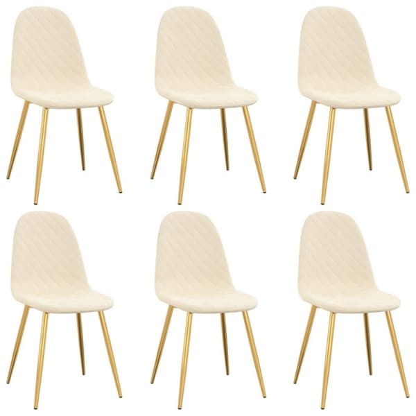 vidaXL spisebordsstole 6 stk. velour cremehvid