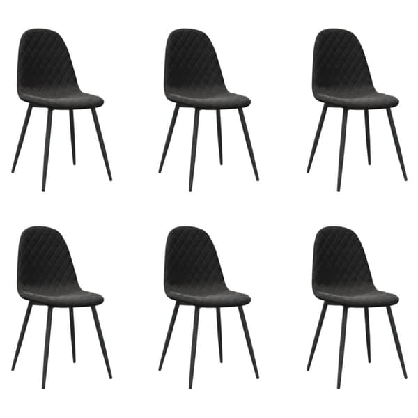 vidaXL spisebordsstole 6 stk. velour sort