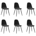 Miniatyrbillede 2 af 9: vidaXL spisebordsstole 6 stk. velour sort