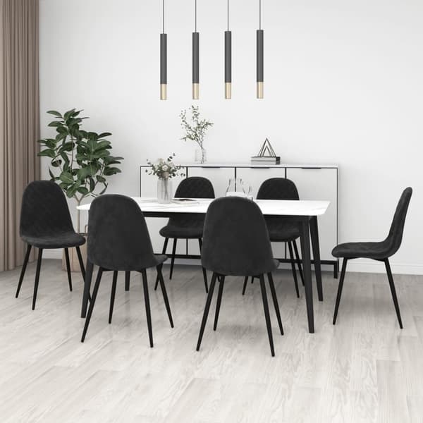 vidaXL spisebordsstole 6 stk. velour sort