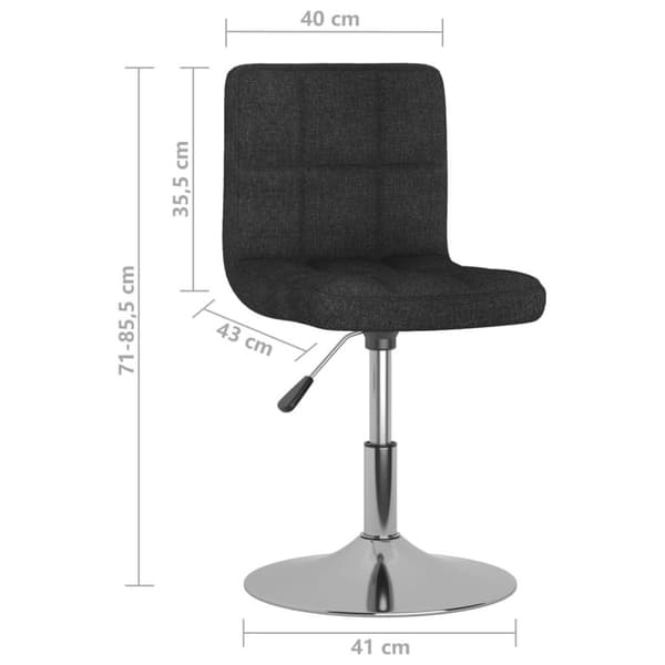 vidaXL drejelige spisebordsstole 6 stk. sort stof